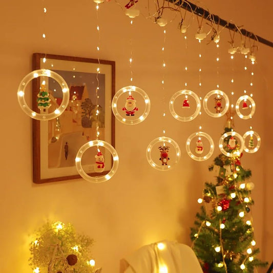 Christmas LED Curtain Light With Santa