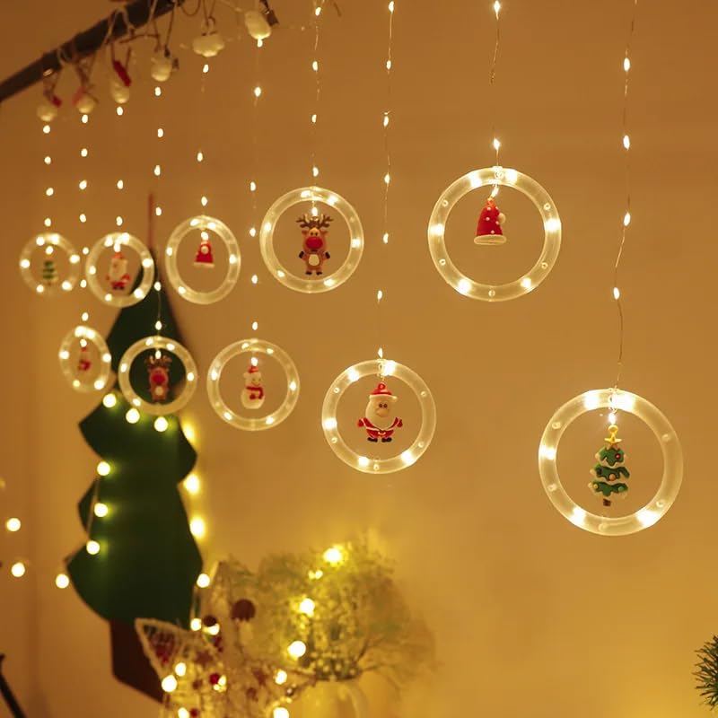 Christmas LED Curtain Light With Santa