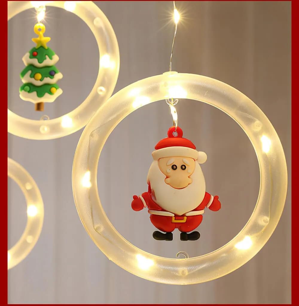 Christmas LED Curtain Light With Santa